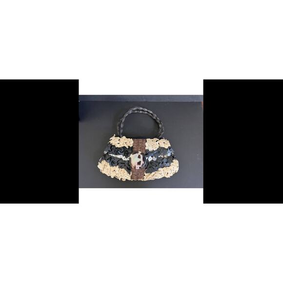 Stunning! Custom Design Abalone & Various Shells Wooden Handle Handbag Purse - Picture 1 of 7